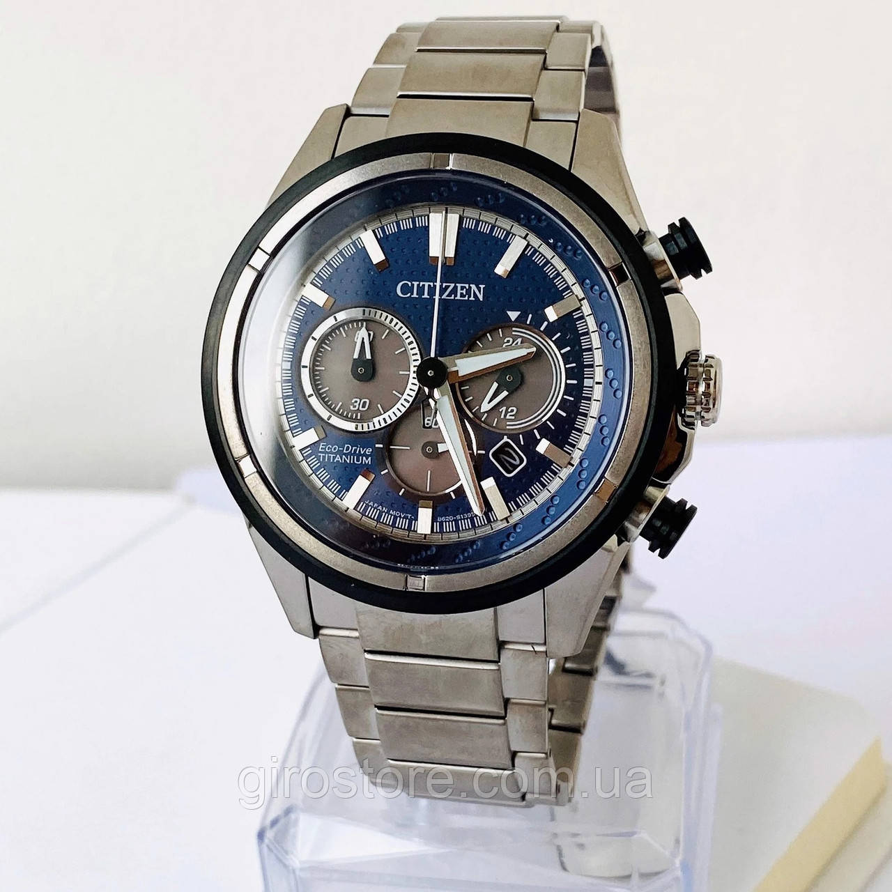 Титановий чоловічий годинник Citizen Eco-Drive CA4240-82L. Сонячна батарея, сапфірове скло, фото 1