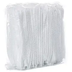 Шапочка на одній резинці 100 шт з спанбонду Рожева Білявка біла