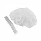 Шапочка на одній резинці 100 шт з спанбонду Рожева Білявка біла, фото 2