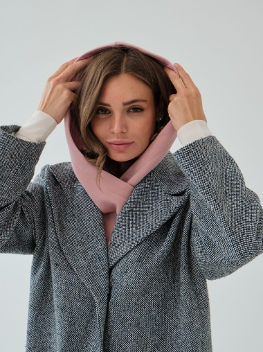 Капор капюшон на голову теплий One Size пудра