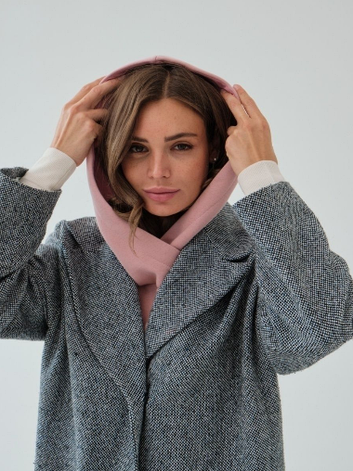 Капор капюшон на голову теплий One Size пудра, фото 1