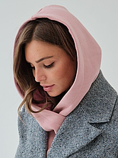 Капор капюшон на голову теплий One Size пудра, фото 2