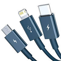 Кабель BASEUS Combo Micro USB / Lightning / Type-C Superior Series Fast Charging Data Cable 1.5m, 3.5A, фото 8