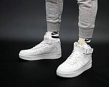 Чоловічі кросівки Louis Vuitton х Nike Air Force 1 Mid by Virgil Abloh White ALL09484, фото 4