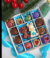 Новогодний набор шоколадных фигурок Кролик Котик 2023 Символ Зайка Сладкий подарок детям