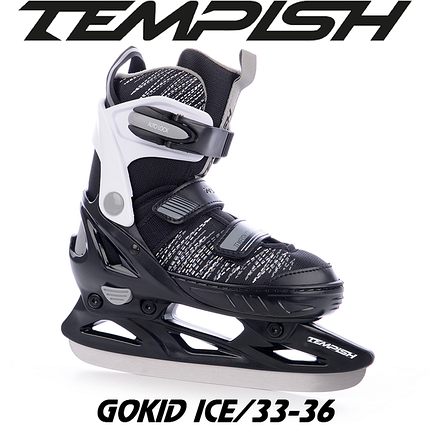 Ковзани льодові розсувні дитячі Tempish GOKID ICE розмір 33-36/20-22,0 см чорно-білі, фото 1