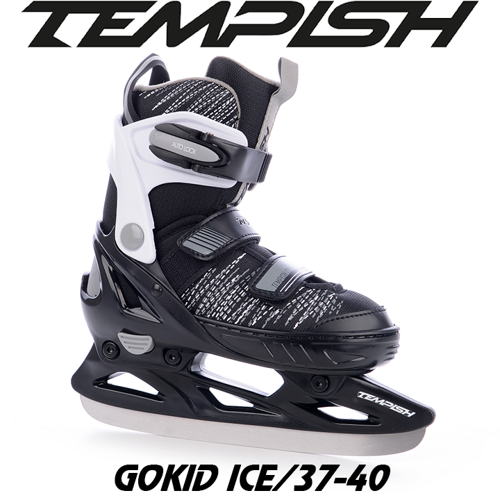 Ковзани льодові розсувні дитячі Tempish GOKID ICE розмір 37-40/23-25,5 см чорно-білі