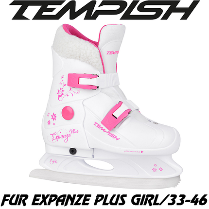 Ковзани льодові розсувні дитячі для дівчинки Tempish FUR EXPANZE PLUS GIRL розмір 33-36/22-24,5 см, фото 1