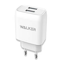 Мережевий зарядний пристрій (адаптер) WALKER WH-31 2USB/2.1A white