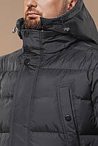 Графітова чоловіча зимова куртка з планкою модель 32045, фото 2