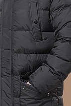Графітова чоловіча зимова куртка з планкою модель 32045, фото 3
