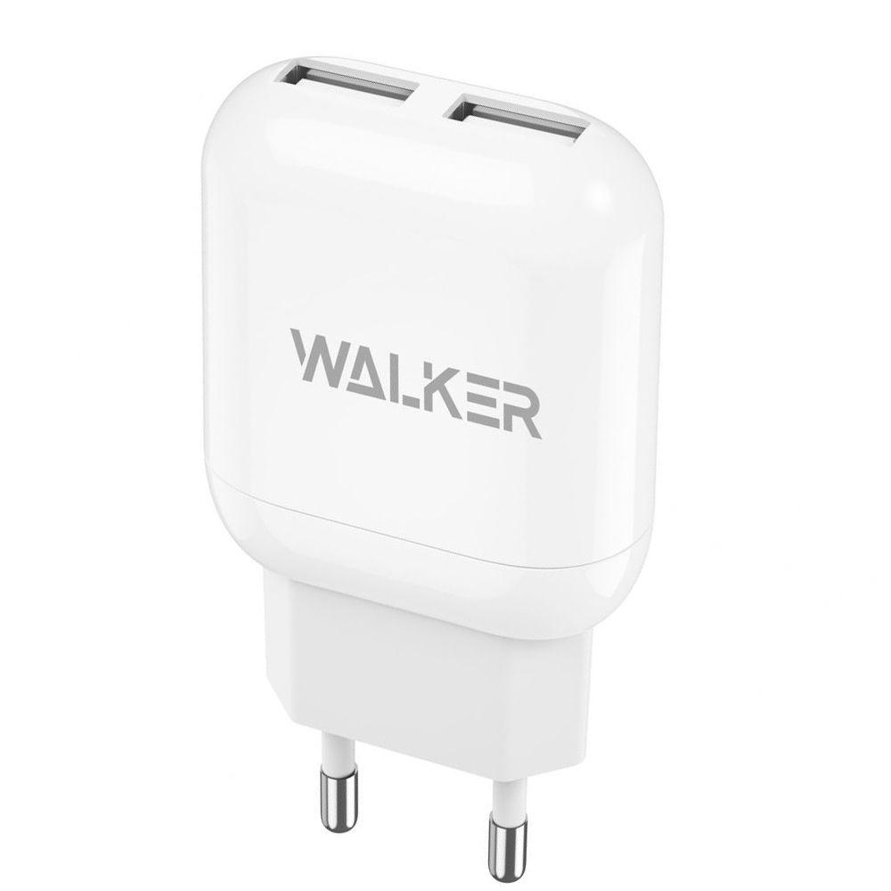 Мережевий зарядний пристрій (адаптер) WALKER WH-33 2USB/2.1A white, фото 1