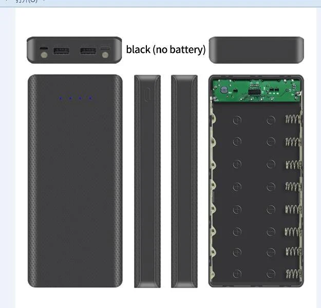 Корпус коробка Power Bank Case DIY 8 x 18650 2 USB, TYPE-C, 2 Led ліхтаря