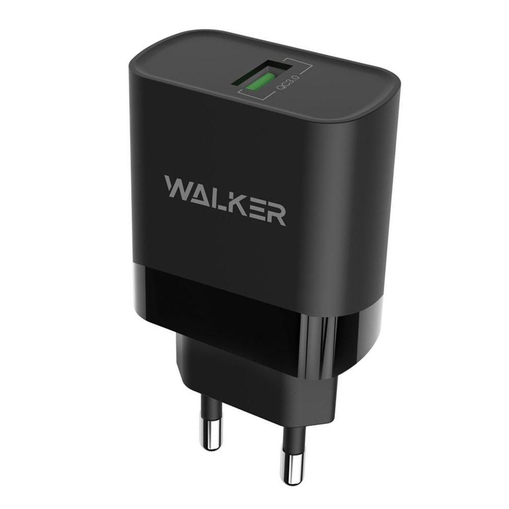 Мережевий зарядний пристрій (адаптер) WALKER WH-35 QC3.0 1USB/3A/15W black, фото 1