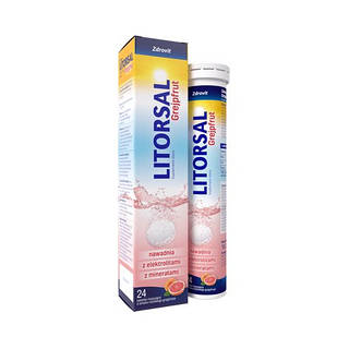 Litorsal Zdrovit Grejpfrut спортивний напій із калієм, натрієм, вітаміном С, смак грейпфрут 24 шипучих табл. До 05/2026