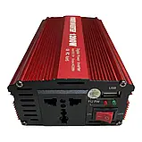 Перетворювач напруги 12 V 220 V 1200 W інвертор, фото 2