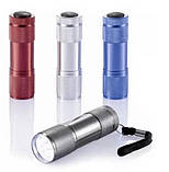 Компактний світлодіодний ручний ліхтарик з металевим ремінцем на батарейках., фото 3