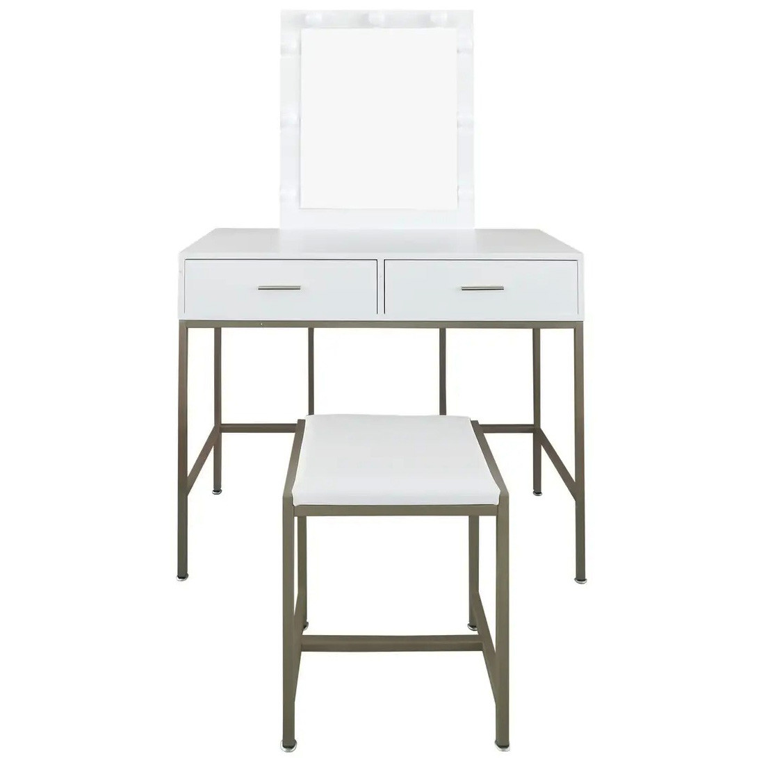 Туалетный Столик с Зеркалом и Подсветкой + Табурет AVKO ADT13 White ...