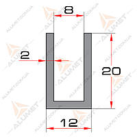 Швелер алюмінієвий 12х20х2 мм без покриття