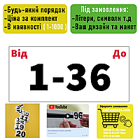 Наклейки для нумерации почтовых ящиков 1 -36 или под заказ