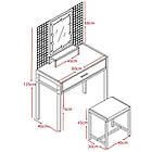 Туалетний столик з дзеркалом та підсвіткою + табурет AVKO ADT21 Beton стіл косметичний, фото 3