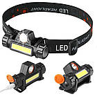 Налобний LED ліхтар акумуляторний BL-8101 XPE+COB / Світлодіодний магнітний ліхтарик на лоб, фото 5