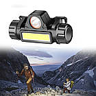 Налобний LED ліхтар акумуляторний BL-8101 XPE+COB / Світлодіодний магнітний ліхтарик на лоб, фото 2