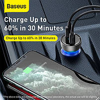 Автомобільний зарядний пристрій Baseus Dual Quick Charger 65W USB + Type-C (VCKX65C), фото 9