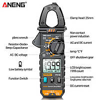 ANENG PN100, струмові кліщі, AC/DC 100A, напруга AC/DC 600В, опір: 20 МОм, ємність: 2000мкФ, температура: до, фото 3