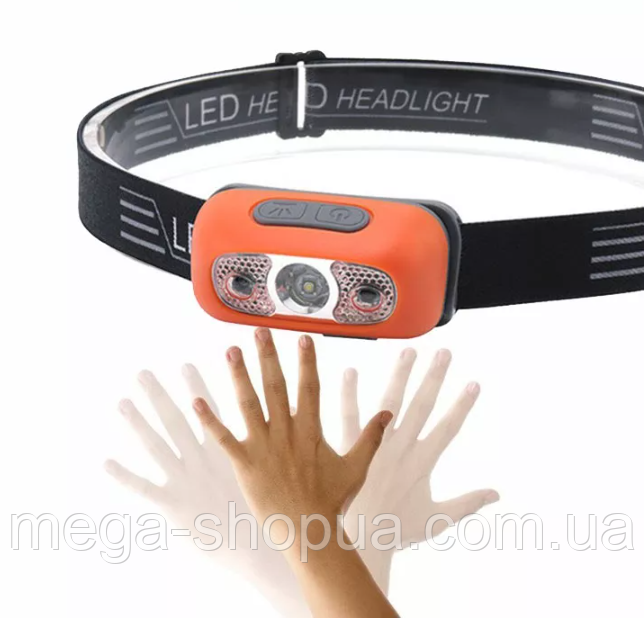 Налобний акумуляторний ліхтарик з датчиком руху для риболовлі та туризму Codiy R43O