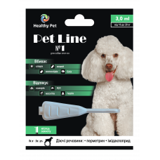 КРАПЛІ НА ХОЛКУ PET LINE №1 ВІД БЛІХ ТА КЛІЩІВ ДЛЯ СОБАК ВАГОЮ 10-20 КГ