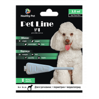 КРАПЛІ НА ХОЛКУ PET LINE №1 ВІД БЛІХ ТА КЛІЩІВ ДЛЯ СОБАК ВАГОЮ 10-20 КГ