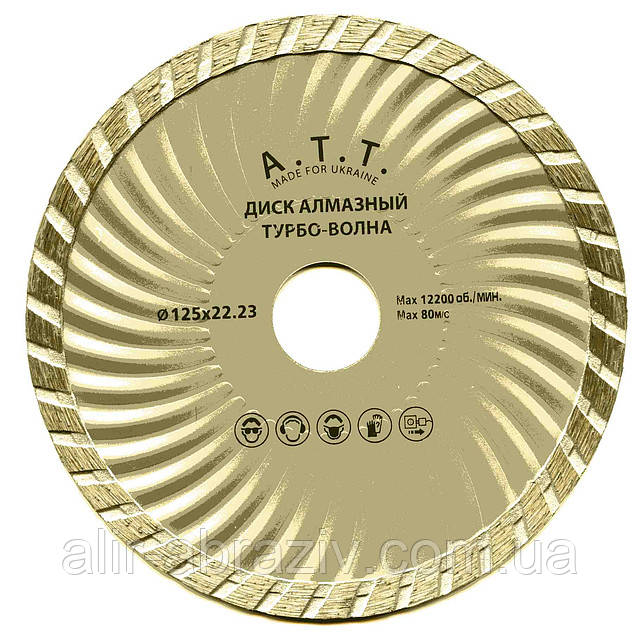Алмазний диск d 125 турбо хвиля