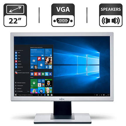 Монітор Б-клас Fujitsu B22w-5 / 22" (1680x1050) TN / DVI, VGA, Audio / VESA 100x100 / Вбудовані динаміки 2x, фото 2