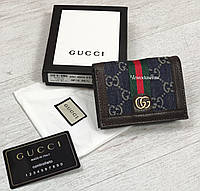 Женский стильный брендовый кошелек Gucci Гуччи складной на кнопке, кошелек с логотипом