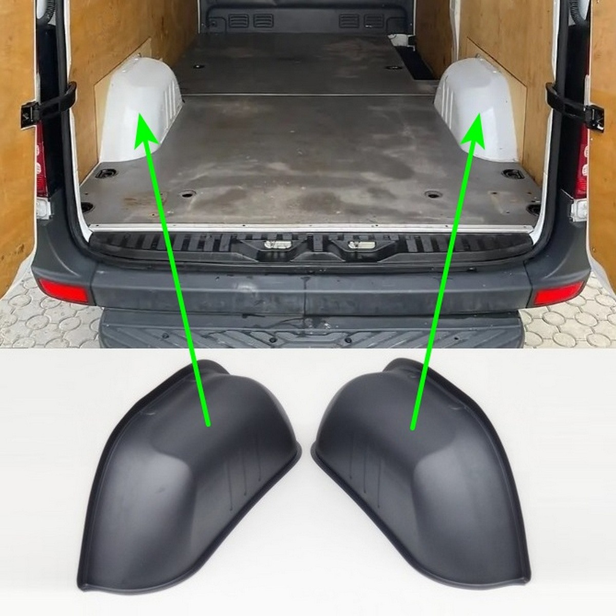 Захисні накладки на внутрішні колісні арки для Mercedes Benz Sprinter 2006+, 2013+, 2018+ /Фінляндія/