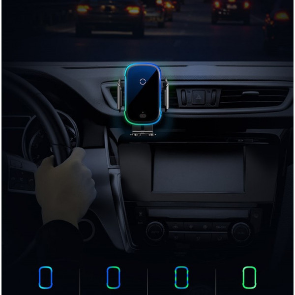 Бездротовий зарядний пристрій Baseus Light Electric Holder з технологією Qi 15W Чорний