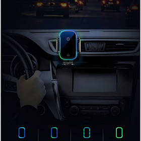 Бездротовий зарядний пристрій Baseus Light Electric Holder з технологією Qi 15W Чорний