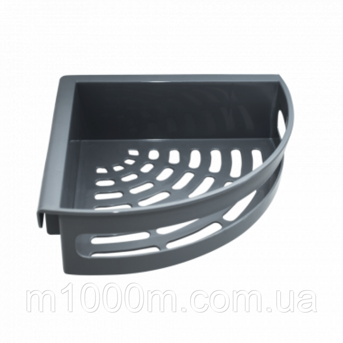 Поличка для ванної кутова сіра Алеана (185*185*60 мм)