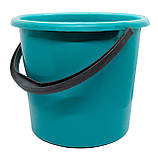 Відро пластикове 5 літрів харчове з кришкою бірюзове Ø 23 см h=20 см (ПолімерАгро), фото 2