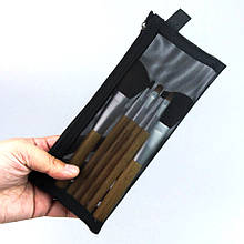 Косметичка жіноча прозора чорна прямокутна нейлонова сітка/футляр для пензлів 20*9 см