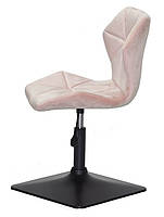 Стілець Torino 4BK-Base рожевий 1021 велюр, на чорній квадратній нозі з регулюванням висоти сидіння, фото 3
