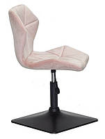Стілець Torino 4BK-Base рожевий 1021 велюр, на чорній квадратній нозі з регулюванням висоти сидіння, фото 4