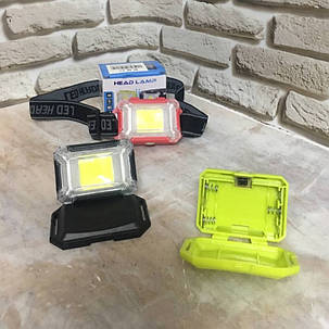 Ліхтар налобний Head Lamp BL-1301-COB 10W, Ліхтарик на голову на батарейках, фото 2