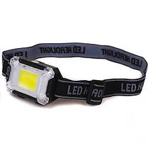Ліхтар налобний Head Lamp BL-1301-COB 10W, Ліхтарик на голову на батарейках, фото 3