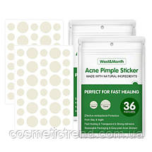 Пластирі/патчі від прищів лікувальні невидимі West&Month Acne Pimple Patch 36 шт., фото 2