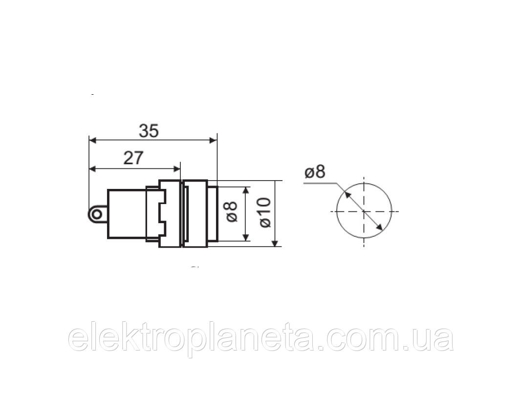 Сигнальная арматура лампа индикатор напряжения AD22E-8DS белая 24V АC/DC A0140030170 A0140030170 - фото 5 - id-p1497519814