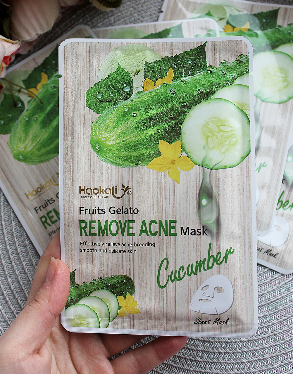 Тканинна маска Wokali Cucumber Fruits Gelato Remove Acne Mask з екстрактом огірка