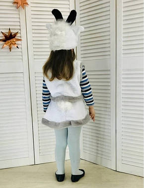 Дитячий костюм Кізка для дівчаток 4,5,6 років Новорічний костюм Коза Біла, фото 2