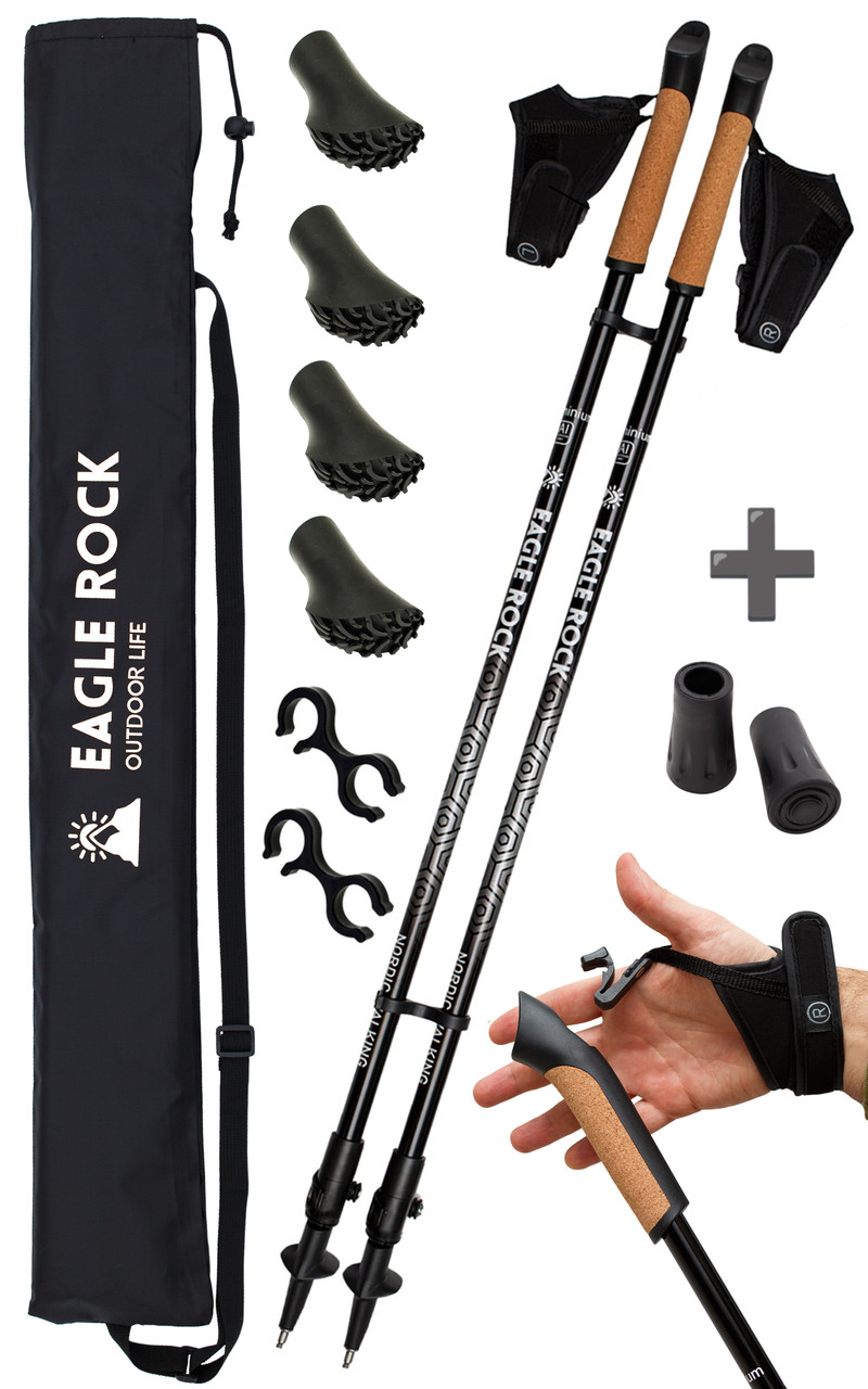 Палки для Скандинавской ходьбы EagleRock (цвет черный) скандинавские ...